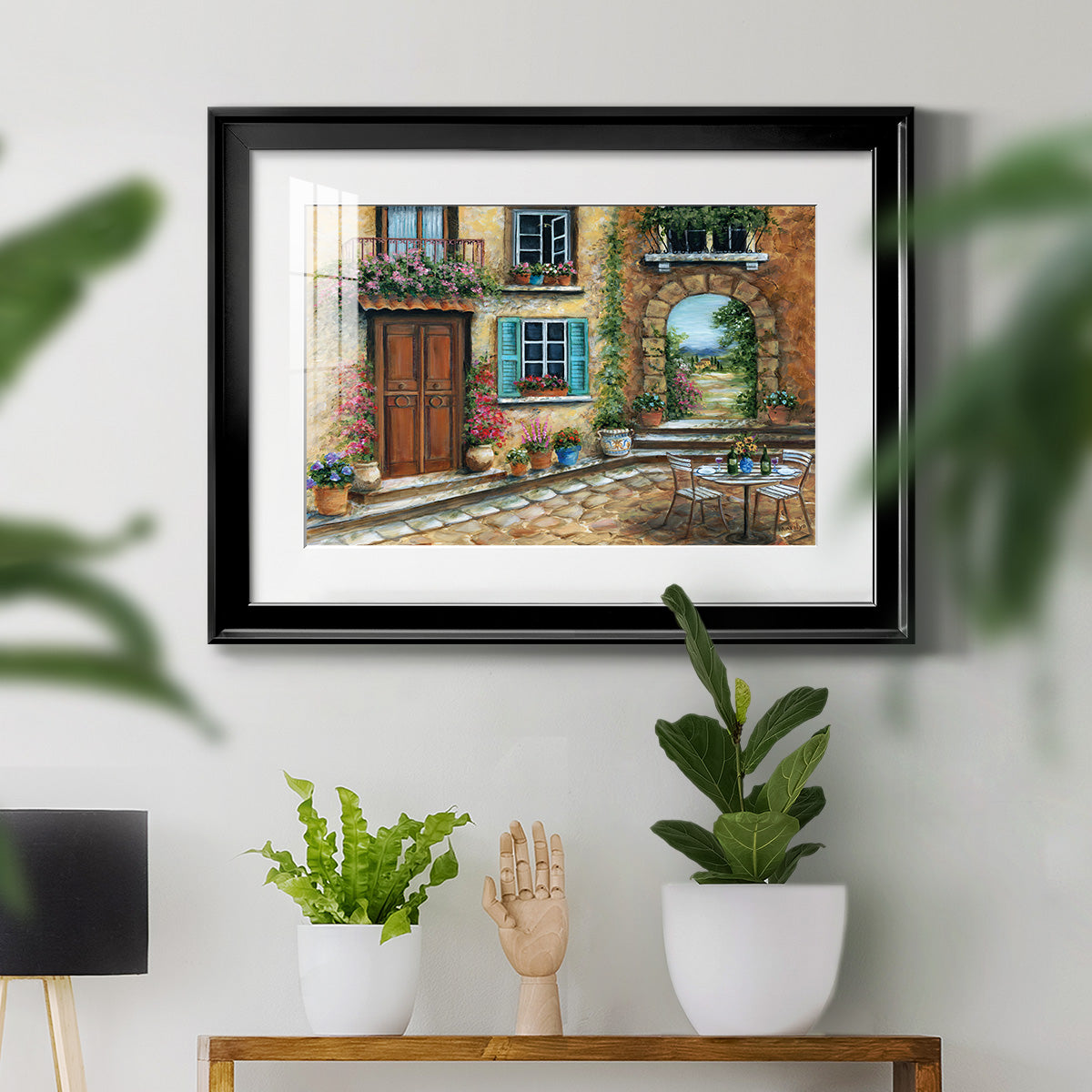 Tuscan Courtyard Premium Framed Print - Ready to Hang