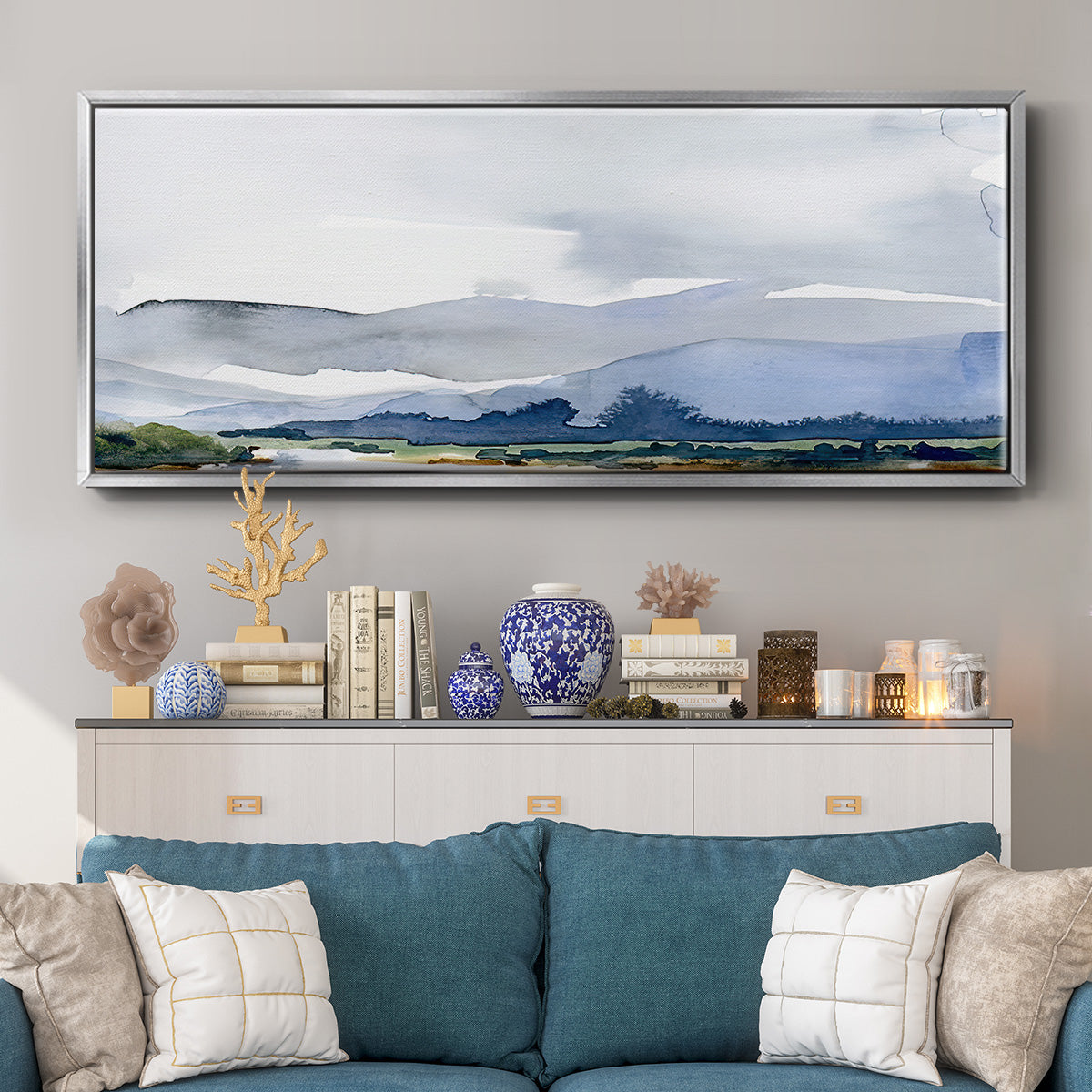 Blue Ridge I - Floater Framed Canvas Print