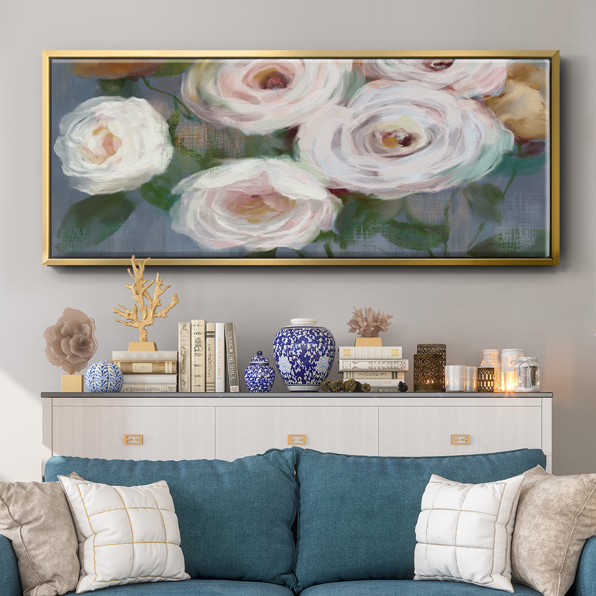 Magical Bouquet - Floater Framed Canvas Print