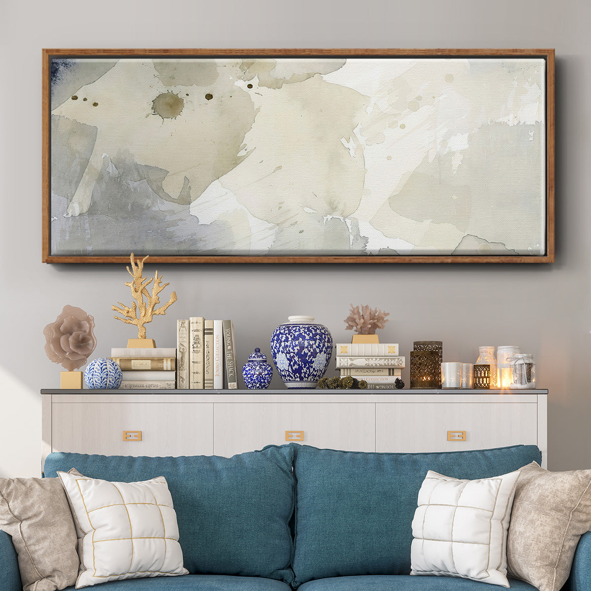 Dried Bergamot in Mist I - Floater Framed Canvas Print