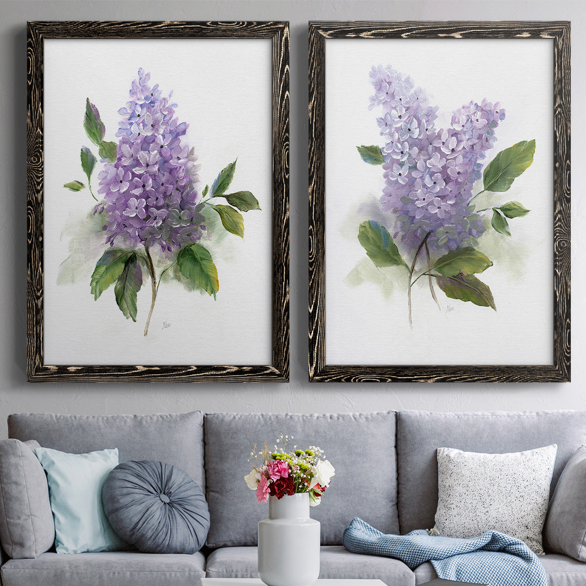 Lilac Romance I - Premium Framed Canvas 2 Piece Set - Ready to Hang