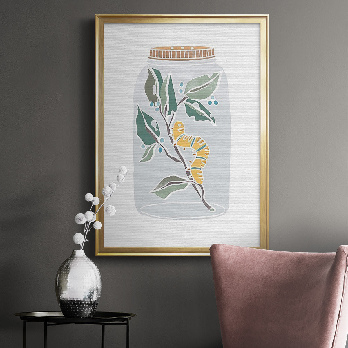 Nature Jar I - Modern Framed Canvas Print