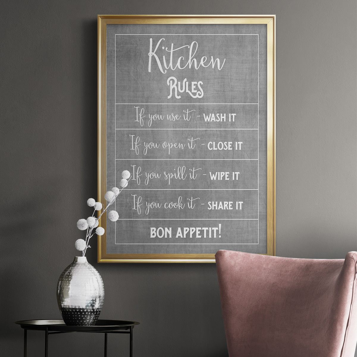 Bon Appetit - Modern Framed Canvas Print