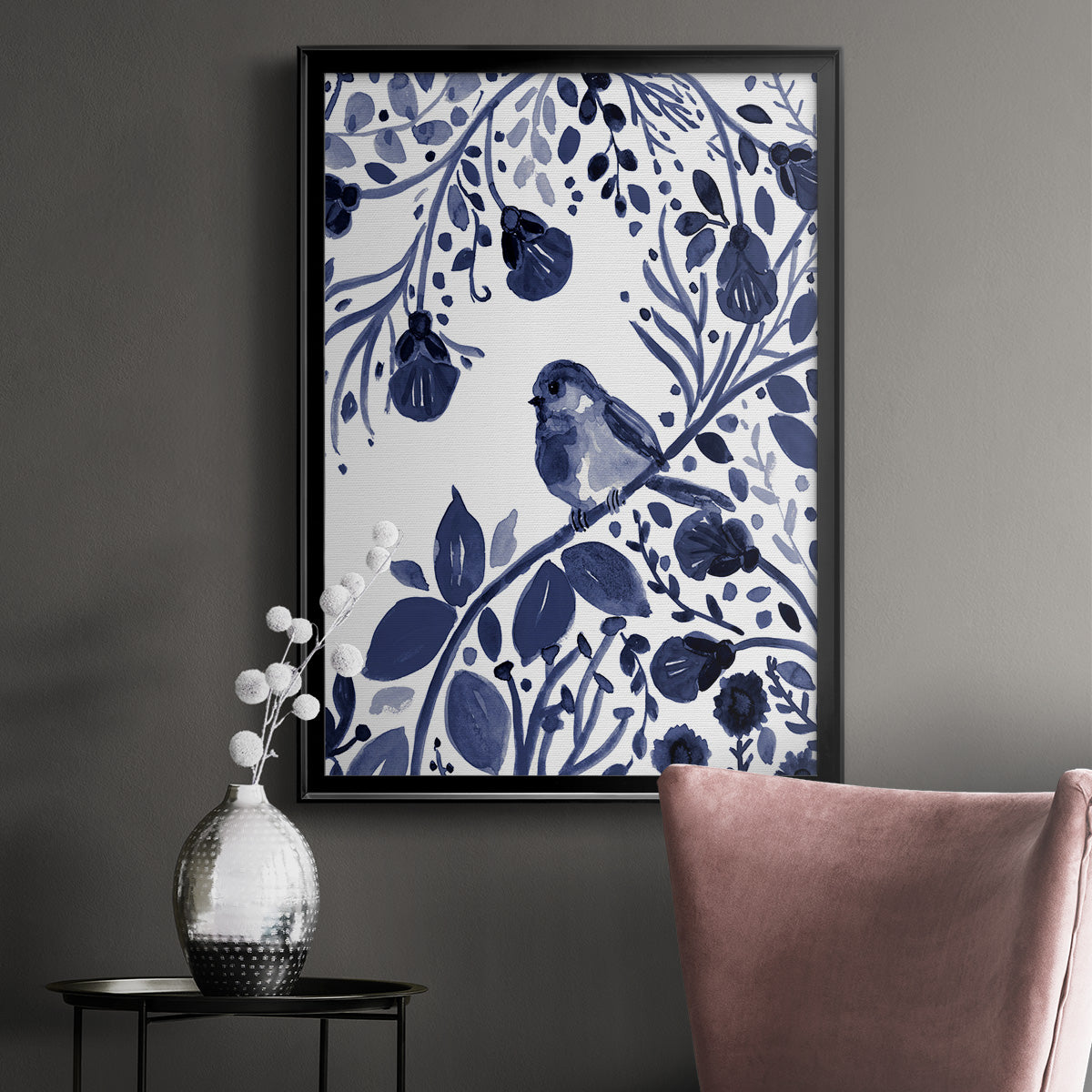 Indigo Song II - Modern Framed Canvas Print