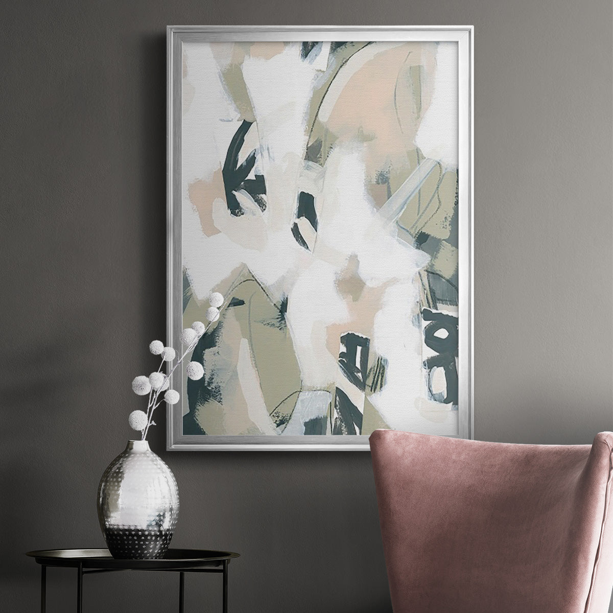 Sumi Storm I - Modern Framed Canvas Print