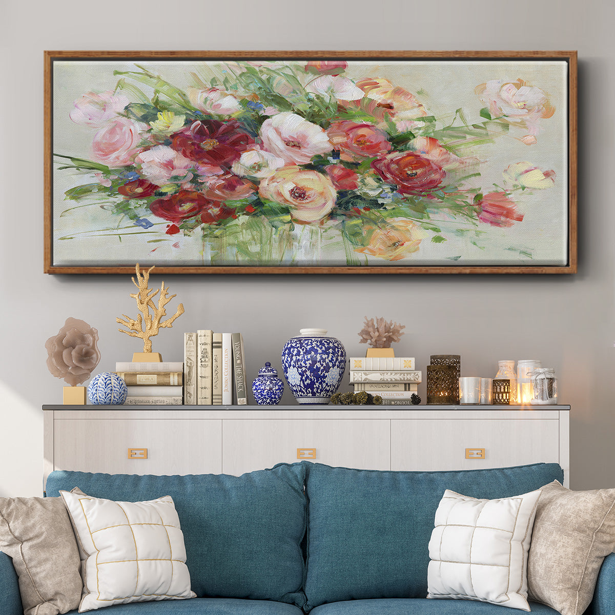 Just Peachy - Floater Framed Canvas Print