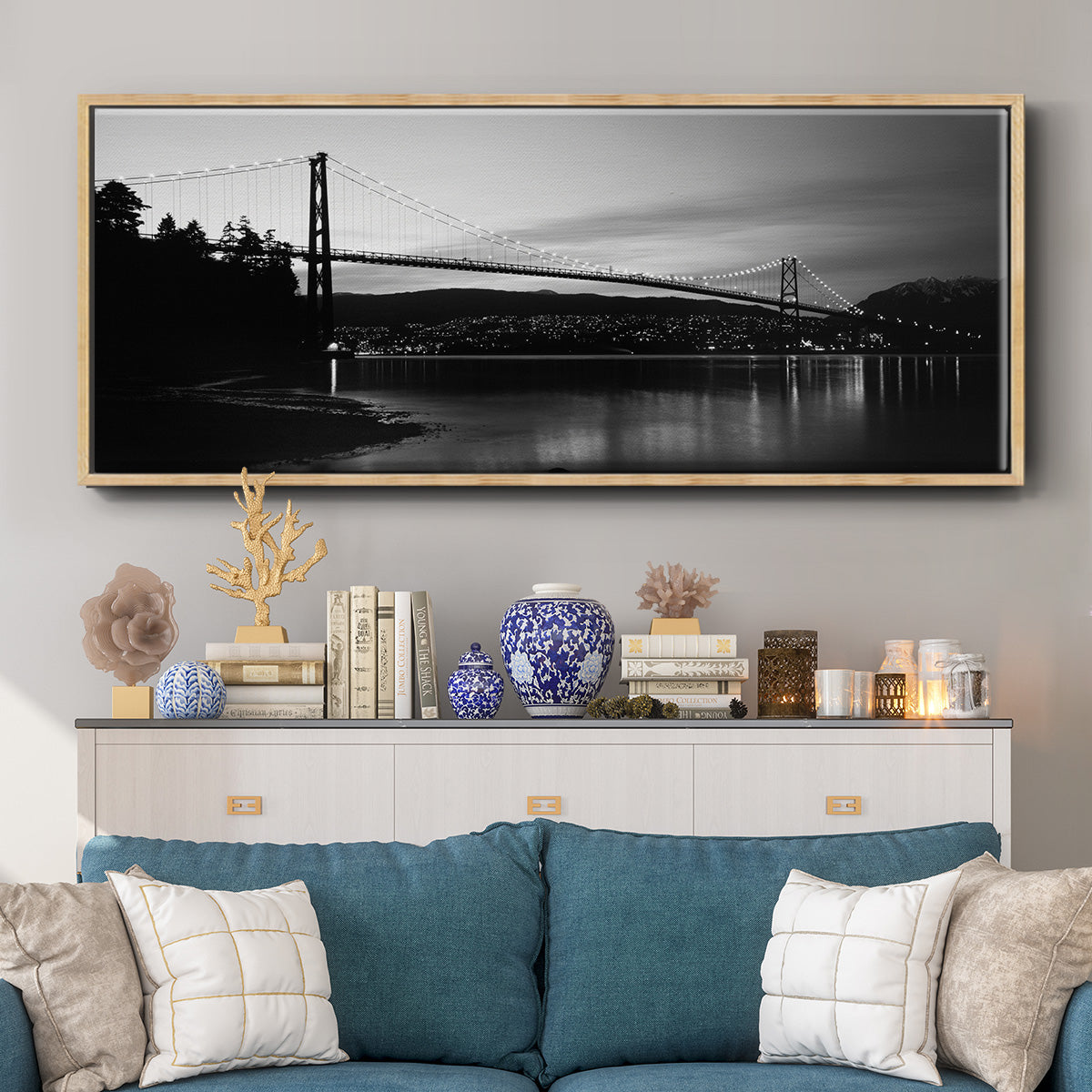 Lions Gate Inlet - Floater Framed Canvas Print