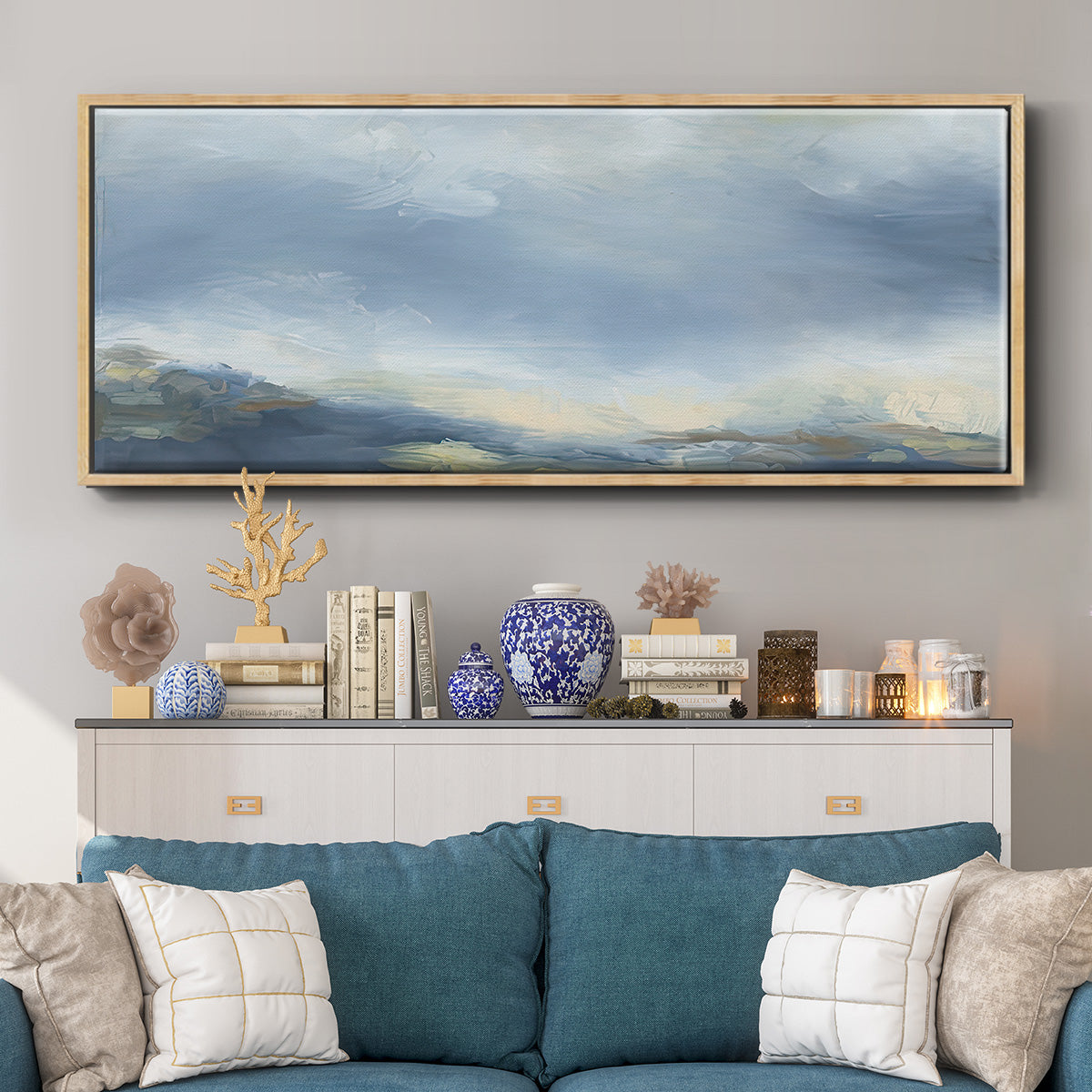 Buttermilk Sky - Floater Framed Canvas Print