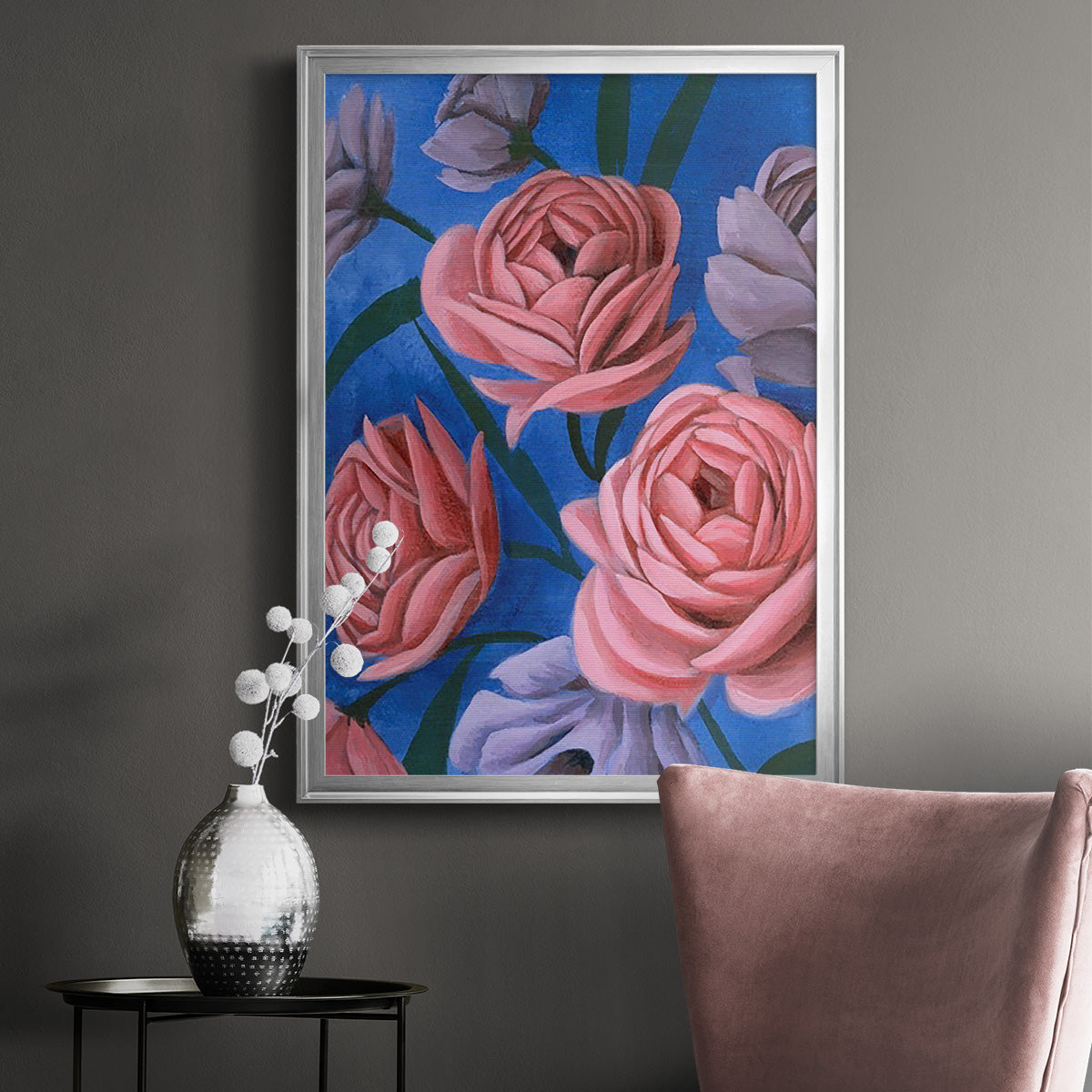 Layered Petals I - Modern Framed Canvas Print