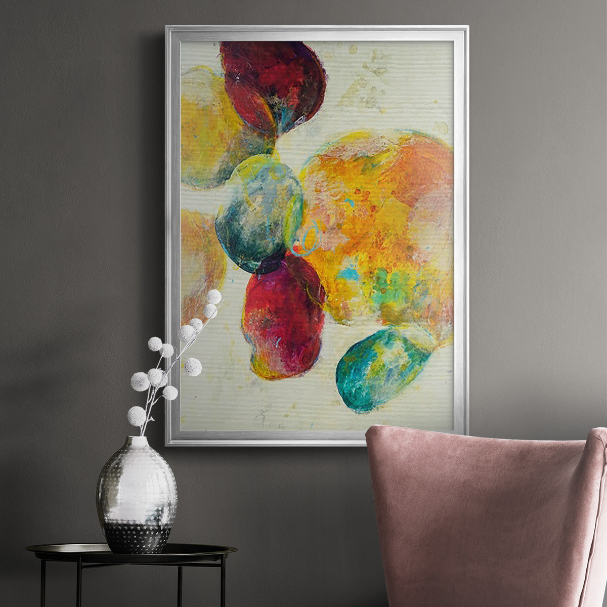 Earthy Fragments I - Modern Framed Canvas Print