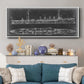 Navy Cruiser Blueprint - Floater Framed Canvas Print