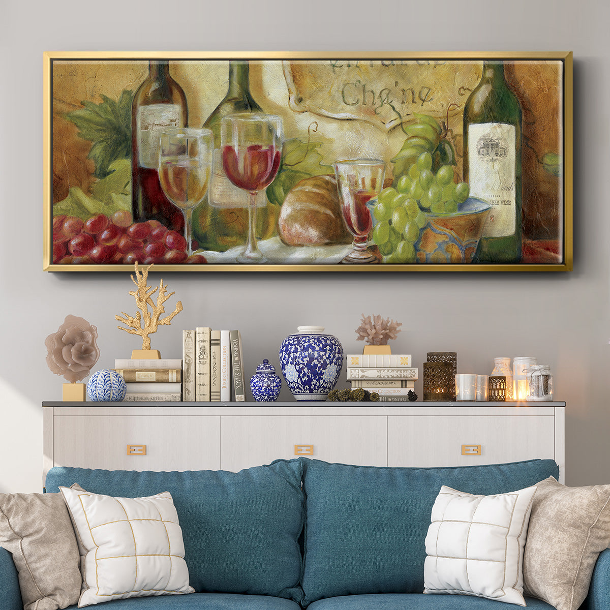 Aged Oak - Floater Framed Canvas Print