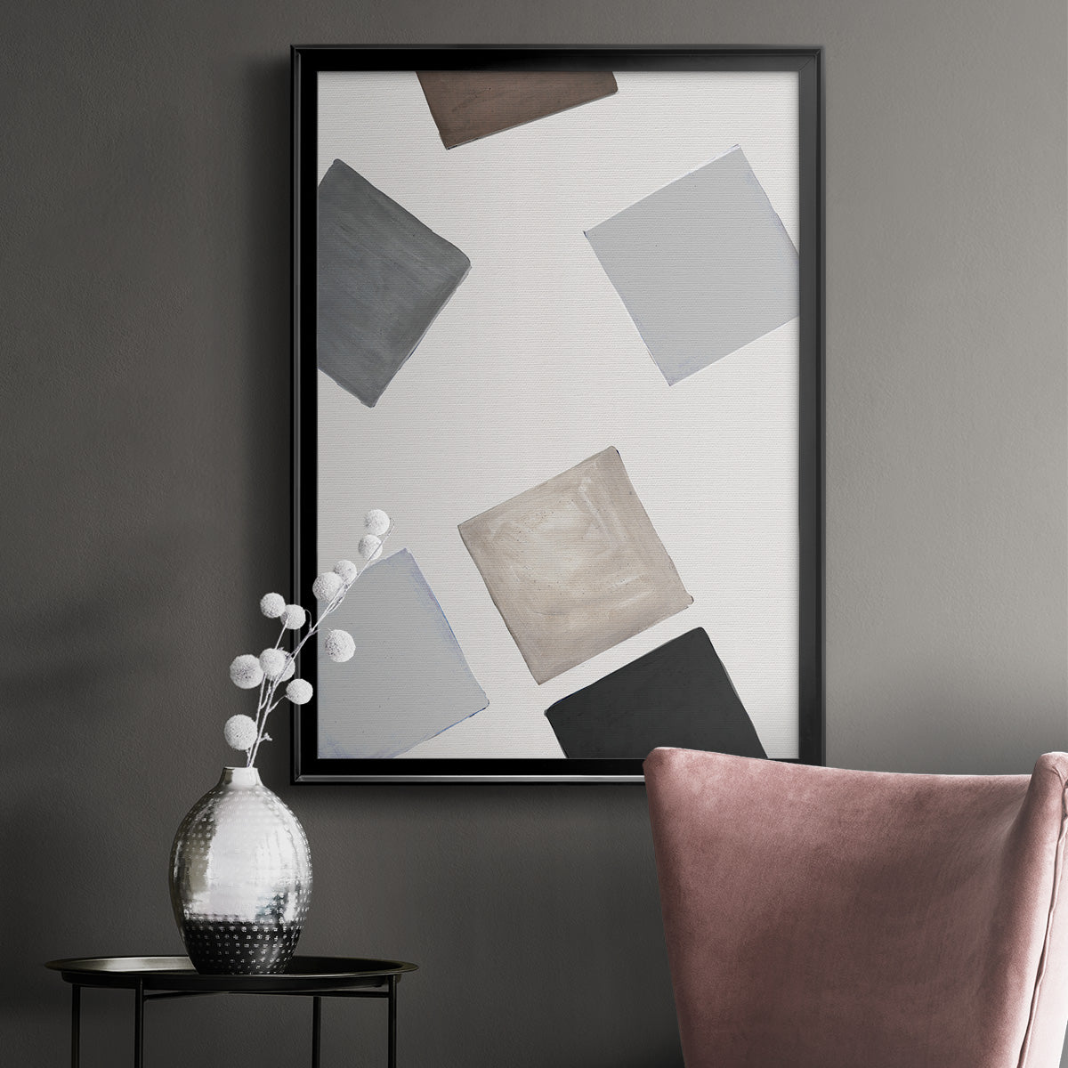 Block Encounter Revisit II - Modern Framed Canvas Print