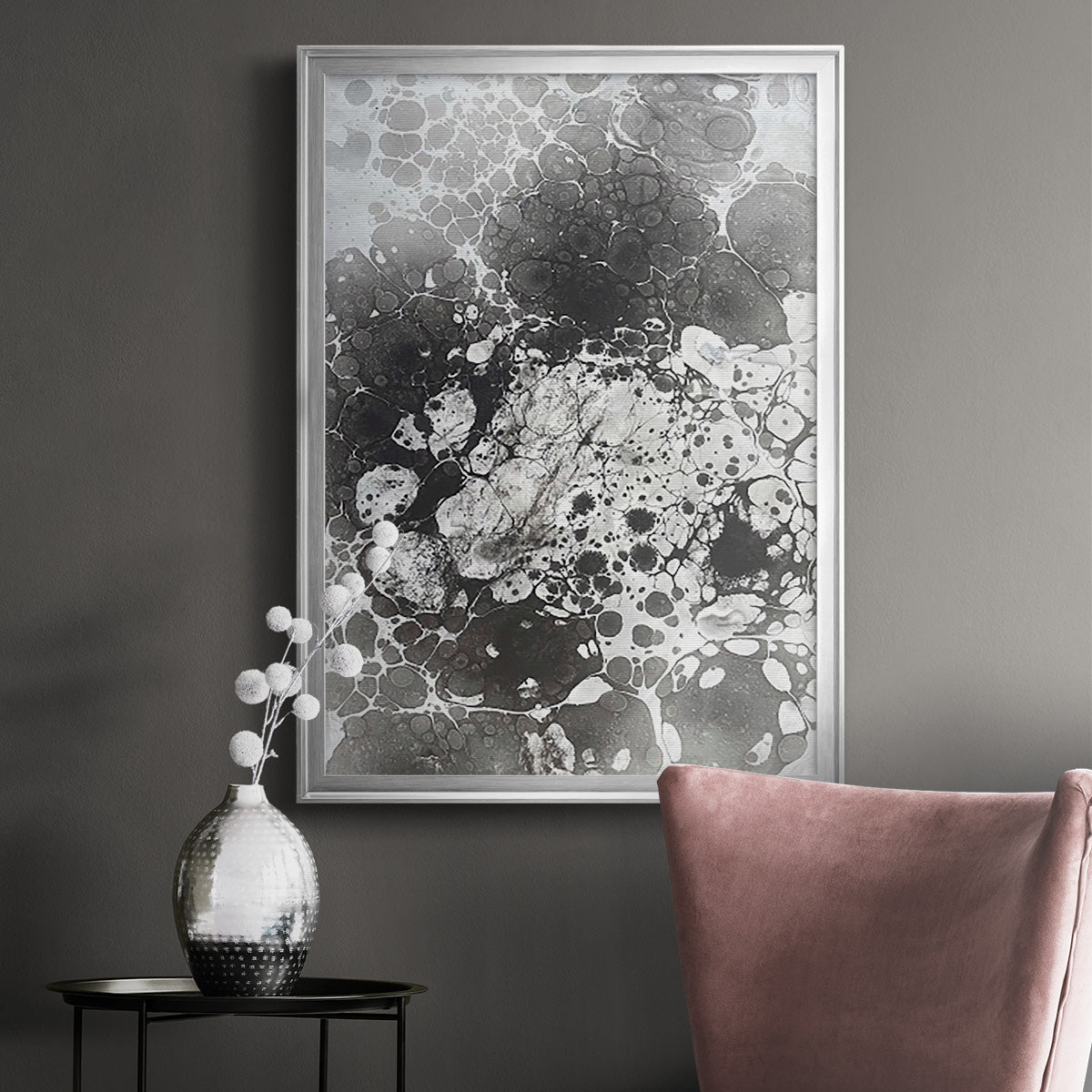 Marbling VI - Modern Framed Canvas Print