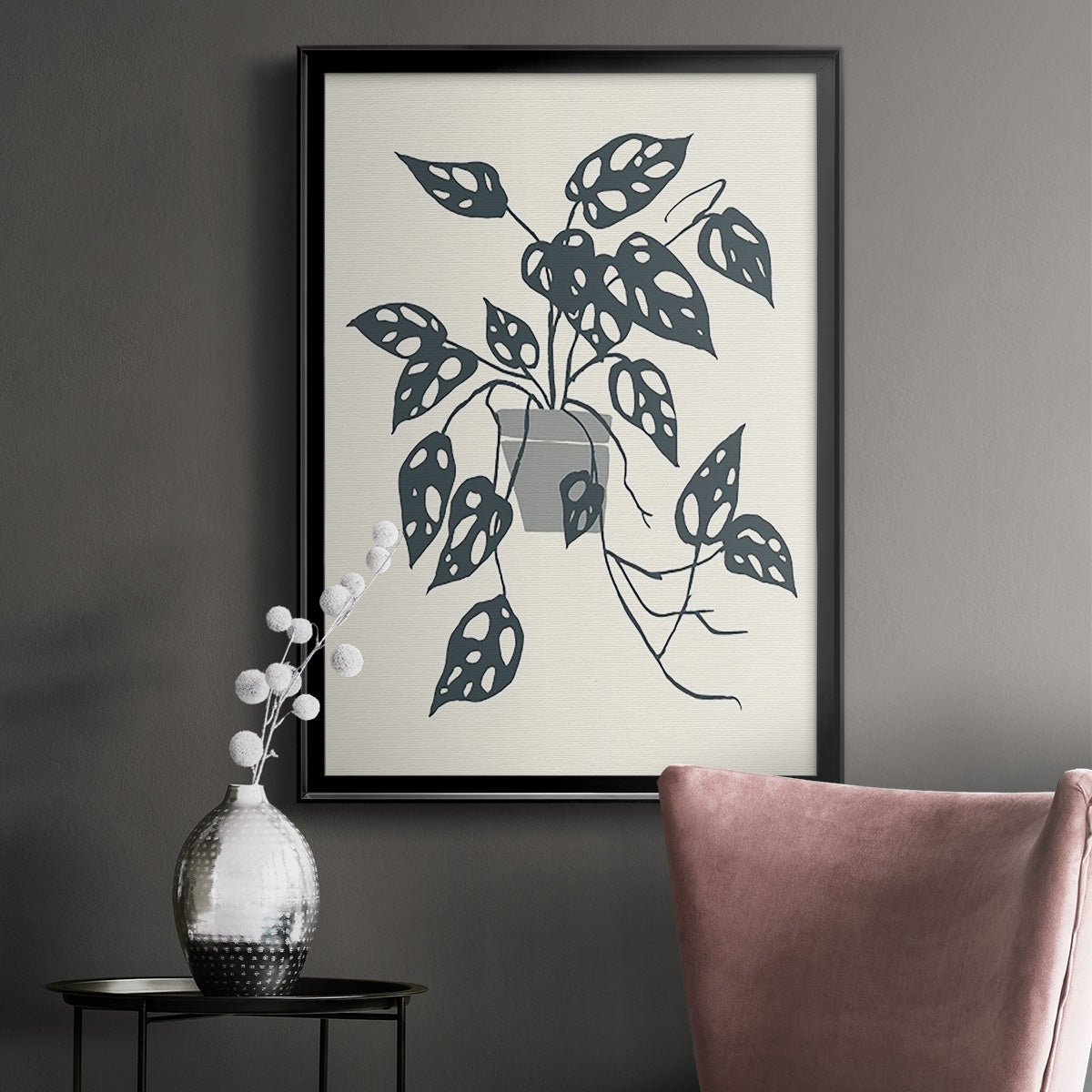 Growing Leaves I - Modern Framed Canvas Print