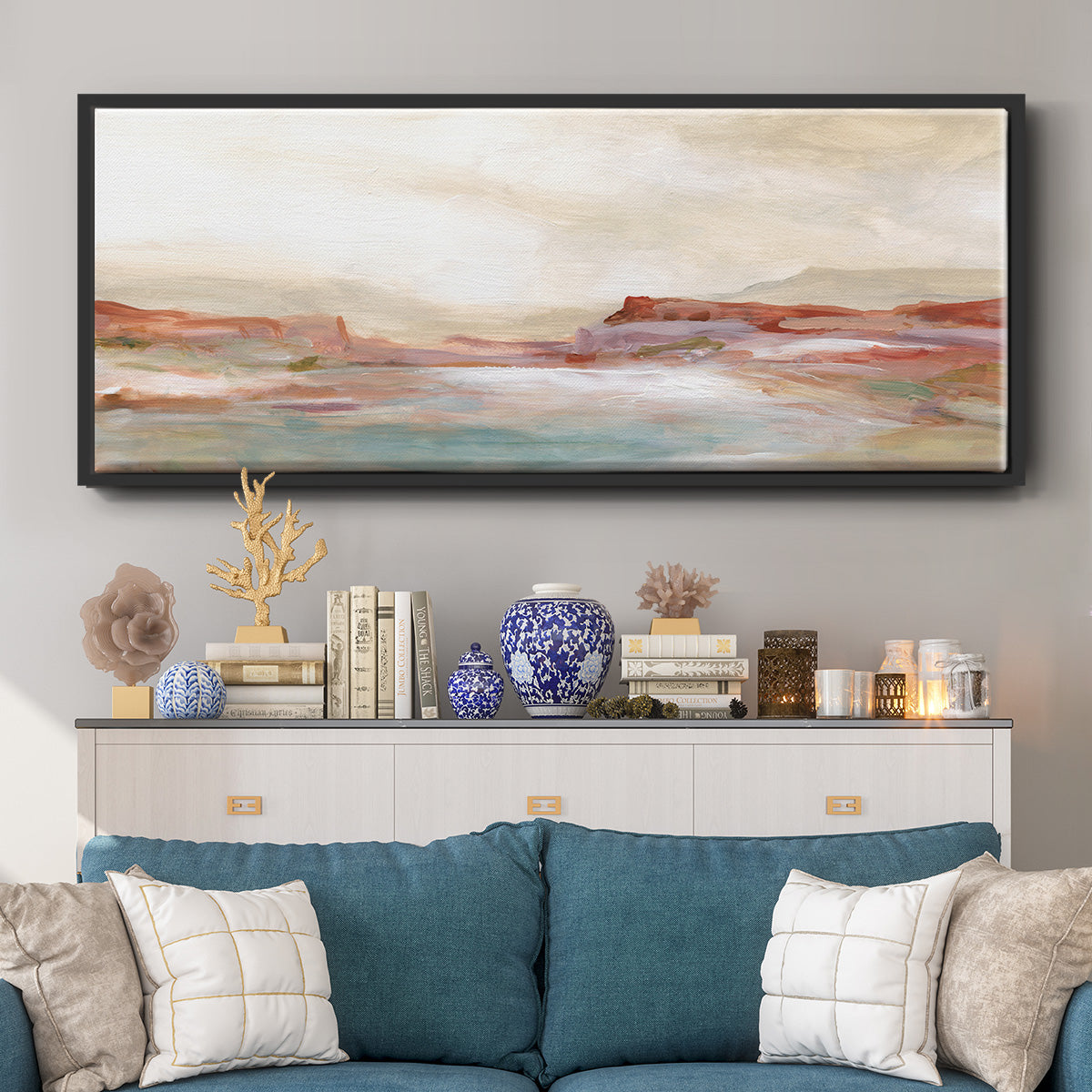 Twilight Desert Mirage - Floater Framed Canvas Print