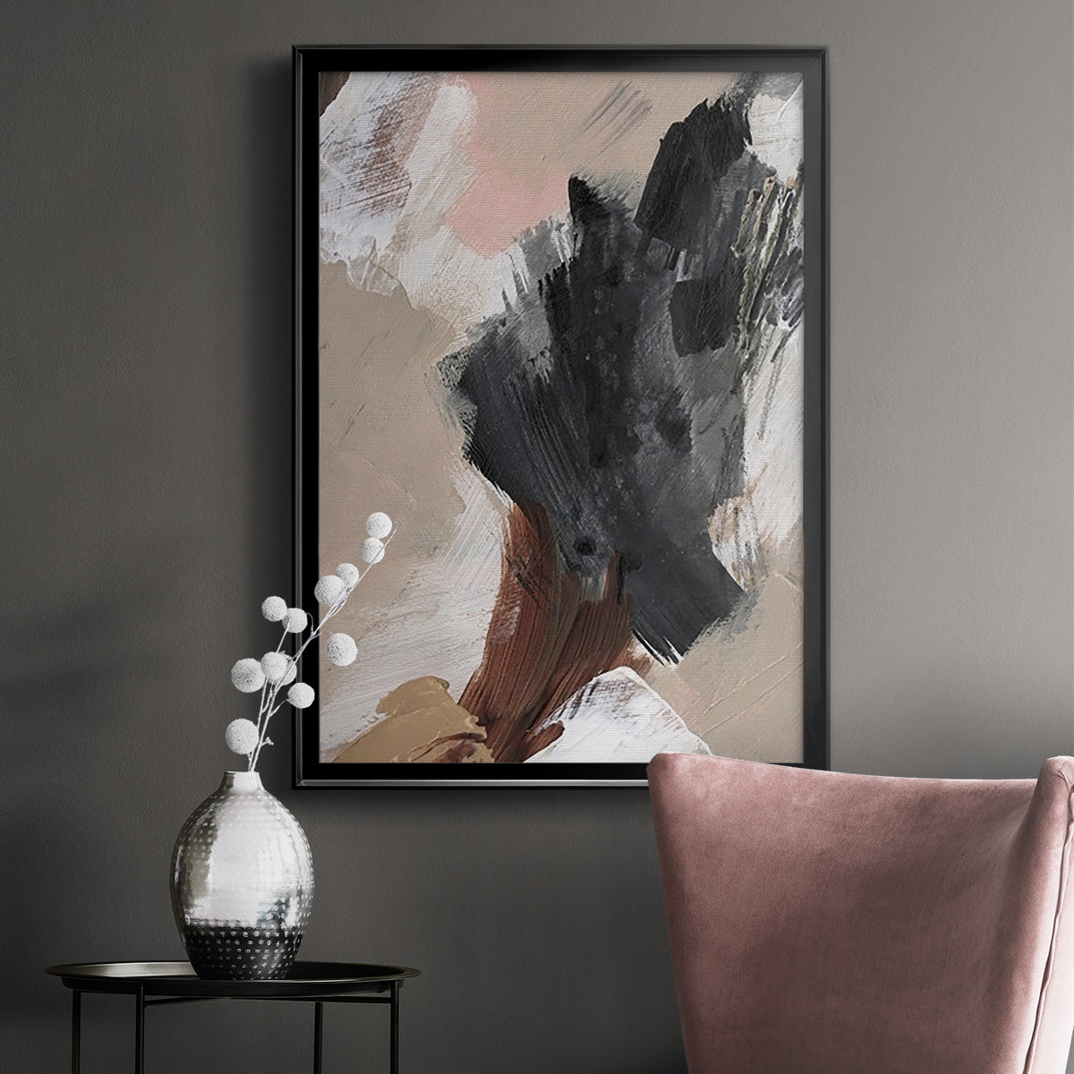 Unbleached Neutrals IV - Modern Framed Canvas Print