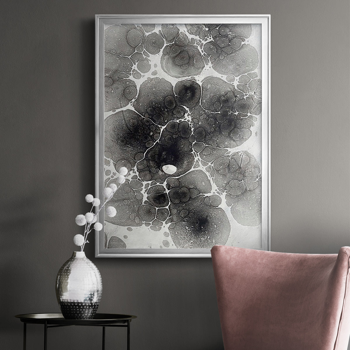 Marbling XIV - Modern Framed Canvas Print