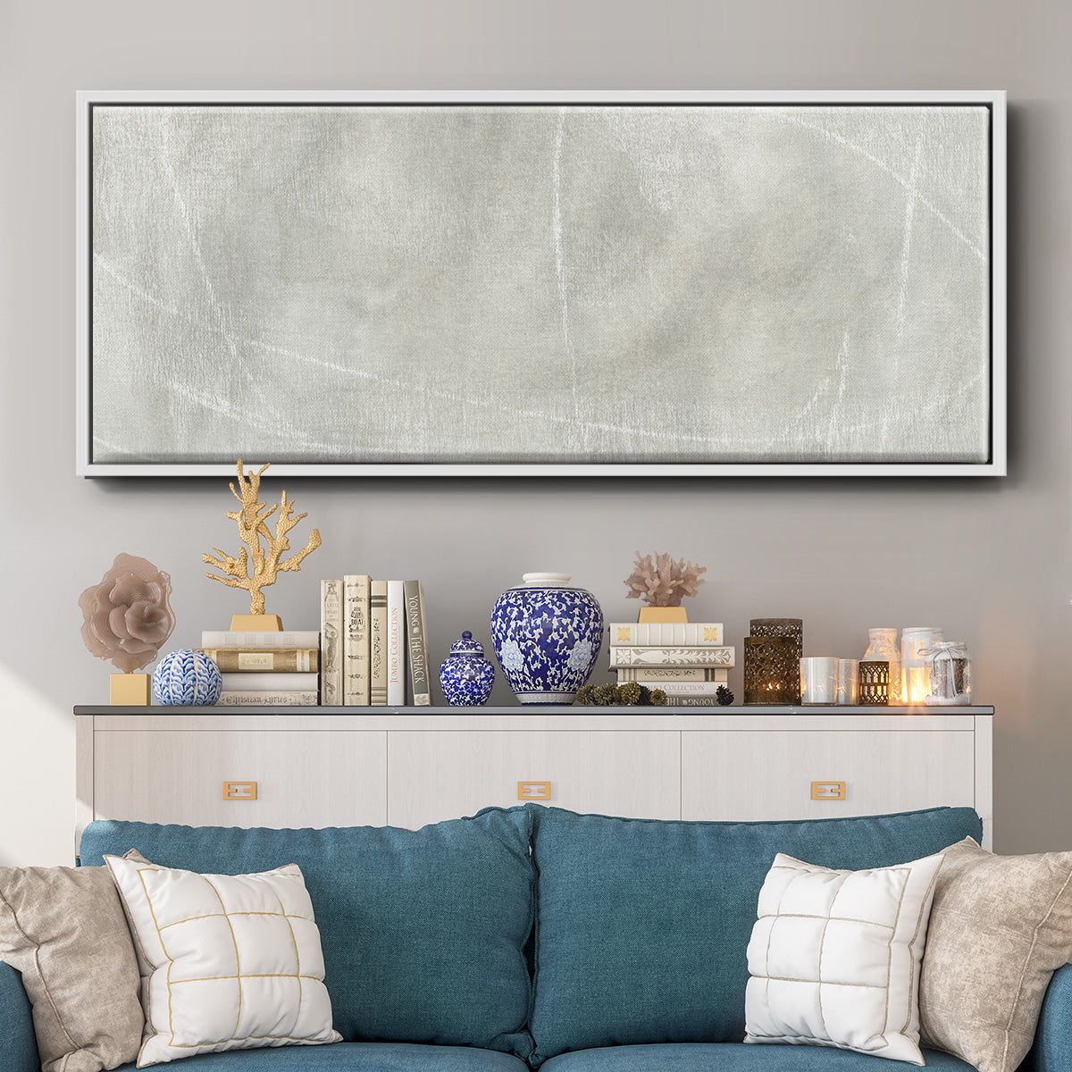 Stone Shadows I - Floater Framed Canvas Print