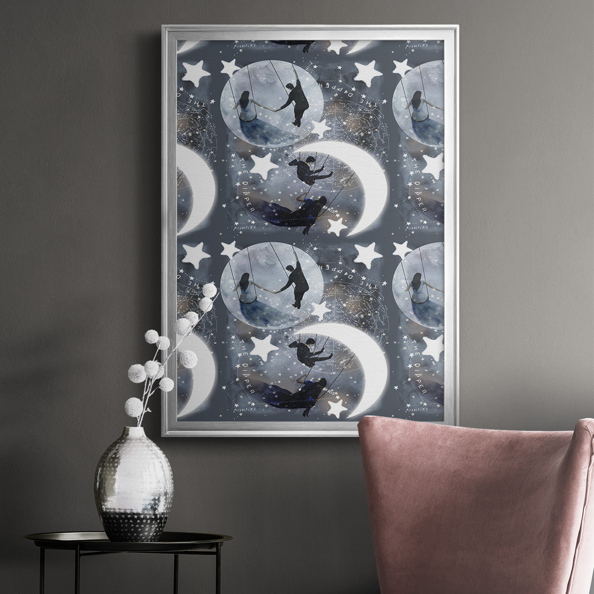 Celestial Love Collection E - Modern Framed Canvas Print