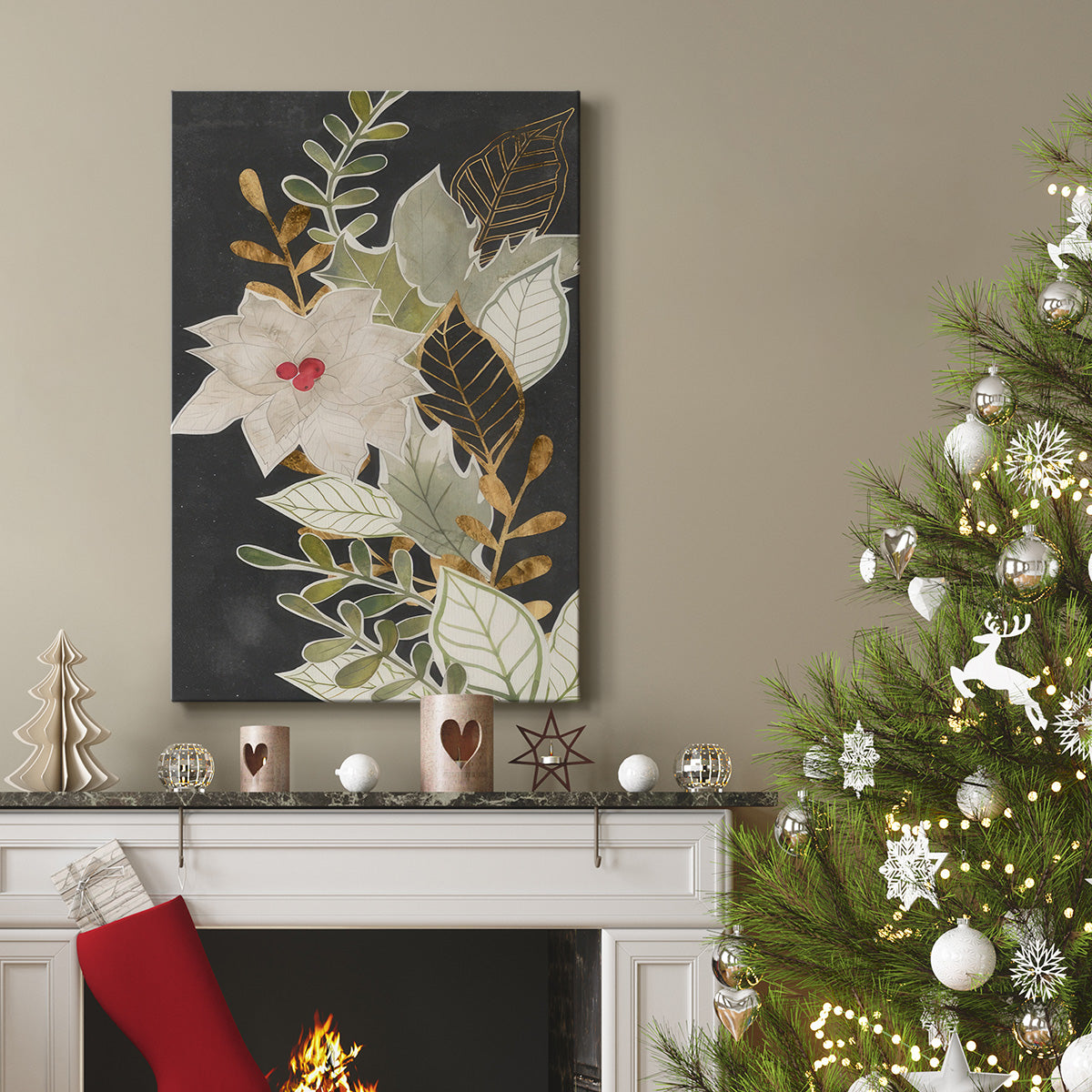 Gilded Christmas Collection B - Gallery Wrapped Canvas