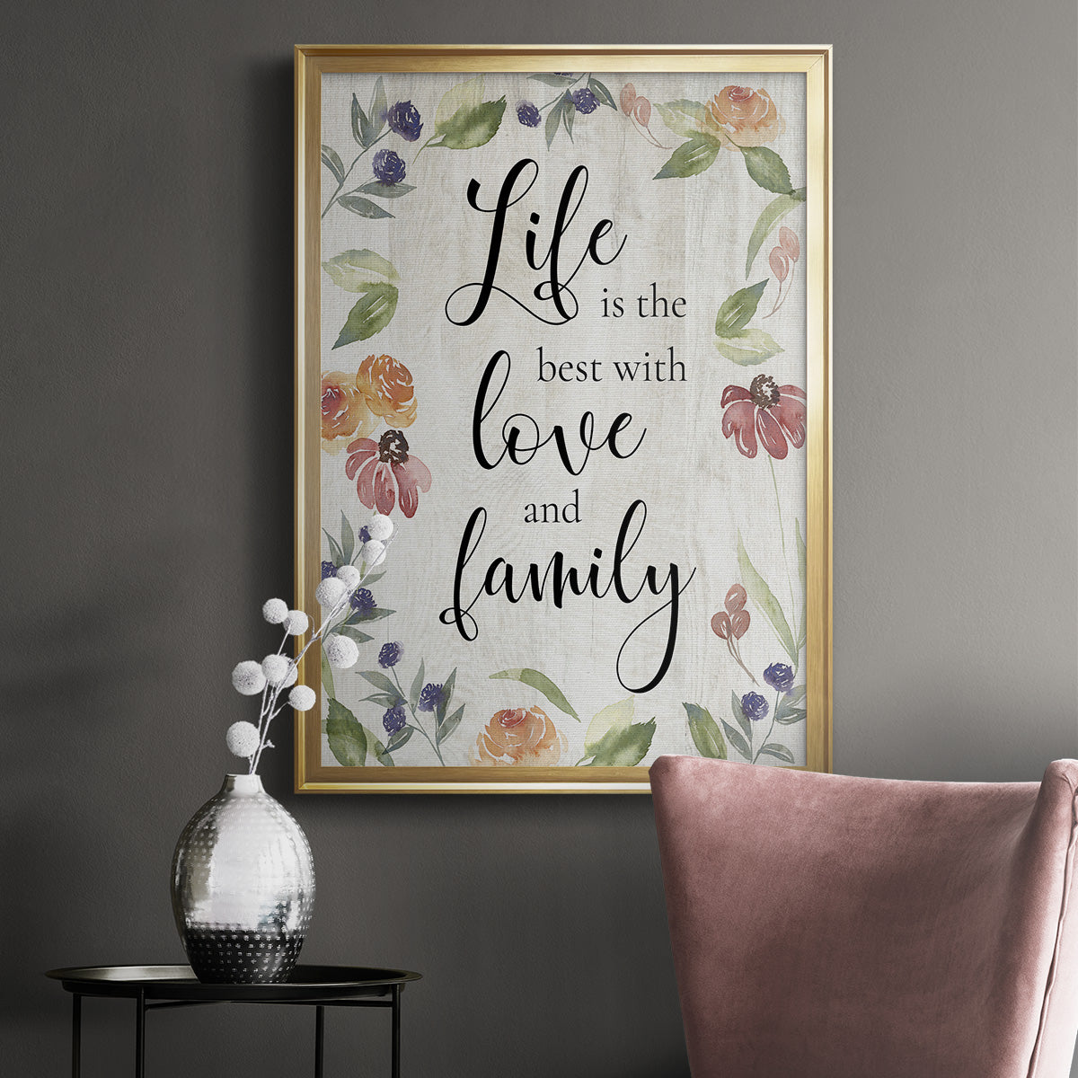 Life is the Best - Modern Framed Canvas Print