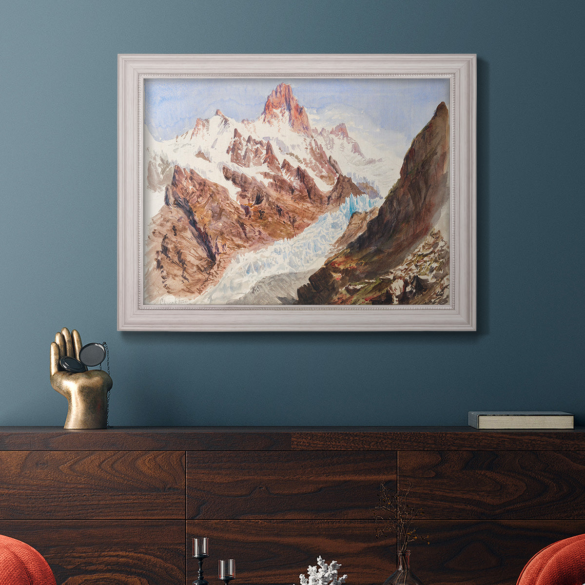 Schreckhorn, Eismeer - Ornate Framed Canvas Print