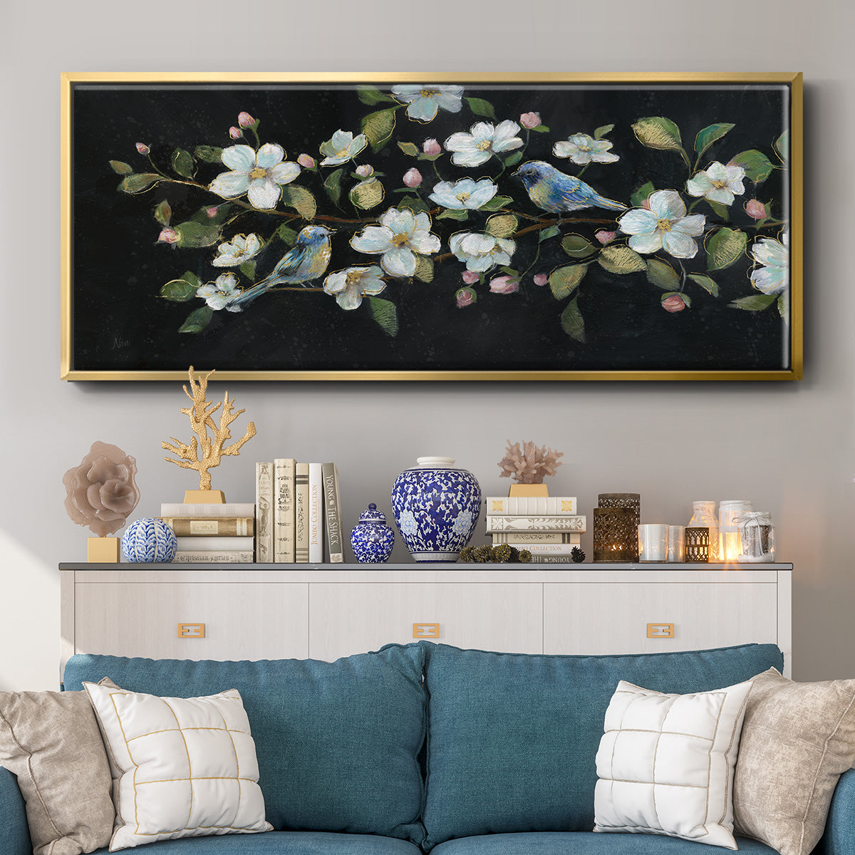 Evening Duet - Floater Framed Canvas Print