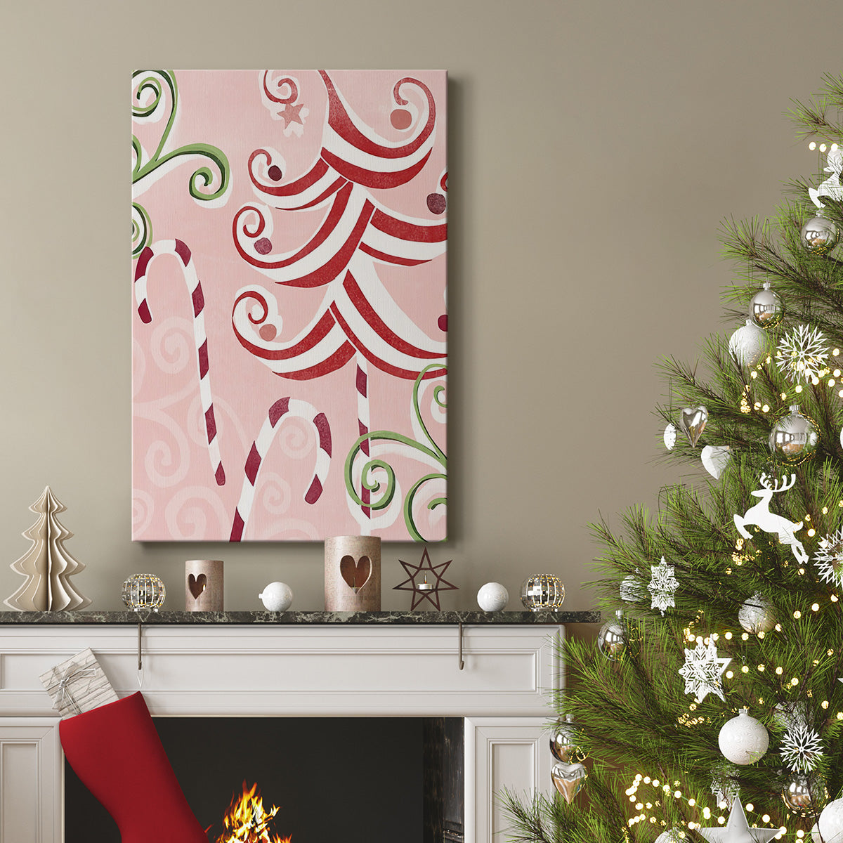 Candy Cane Holiday II - Gallery Wrapped Canvas