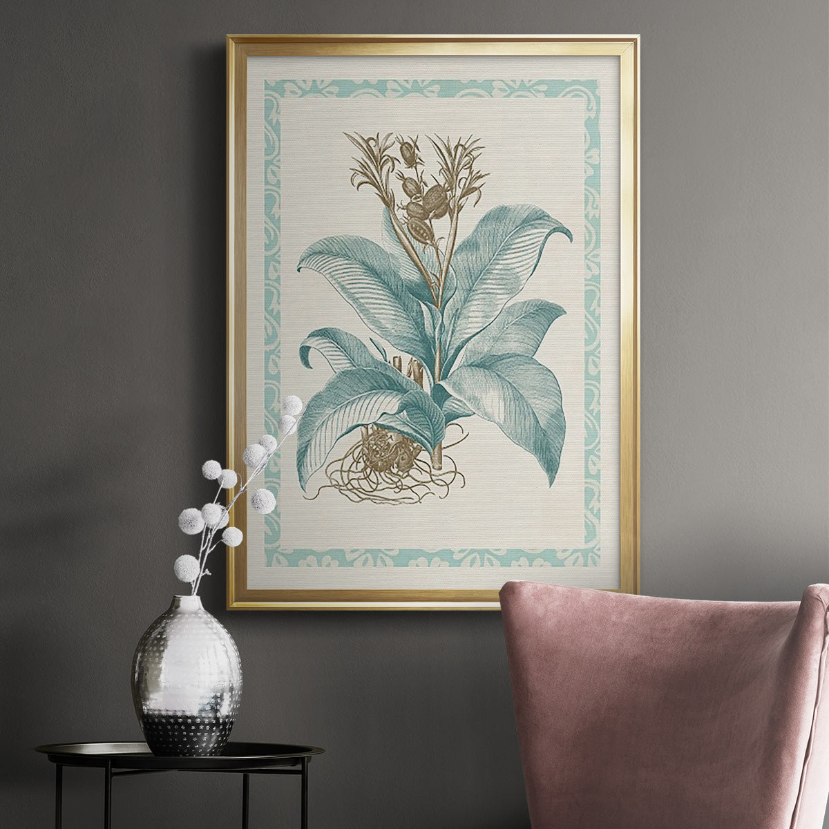 Willow Blue Besler III - Modern Framed Canvas Print