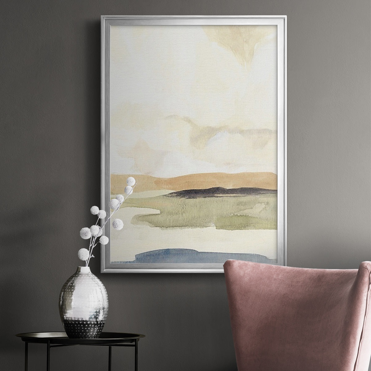 Slate Movement II - Modern Framed Canvas Print