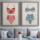 Vintage Swimming III - Premium Framed Canvas 2 Piece Set - Ready to Hang