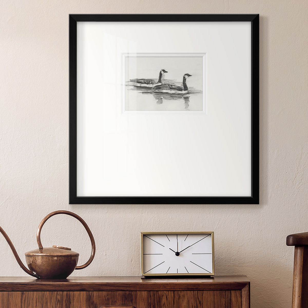 Geese Study I Premium Framed Print Double Matboard