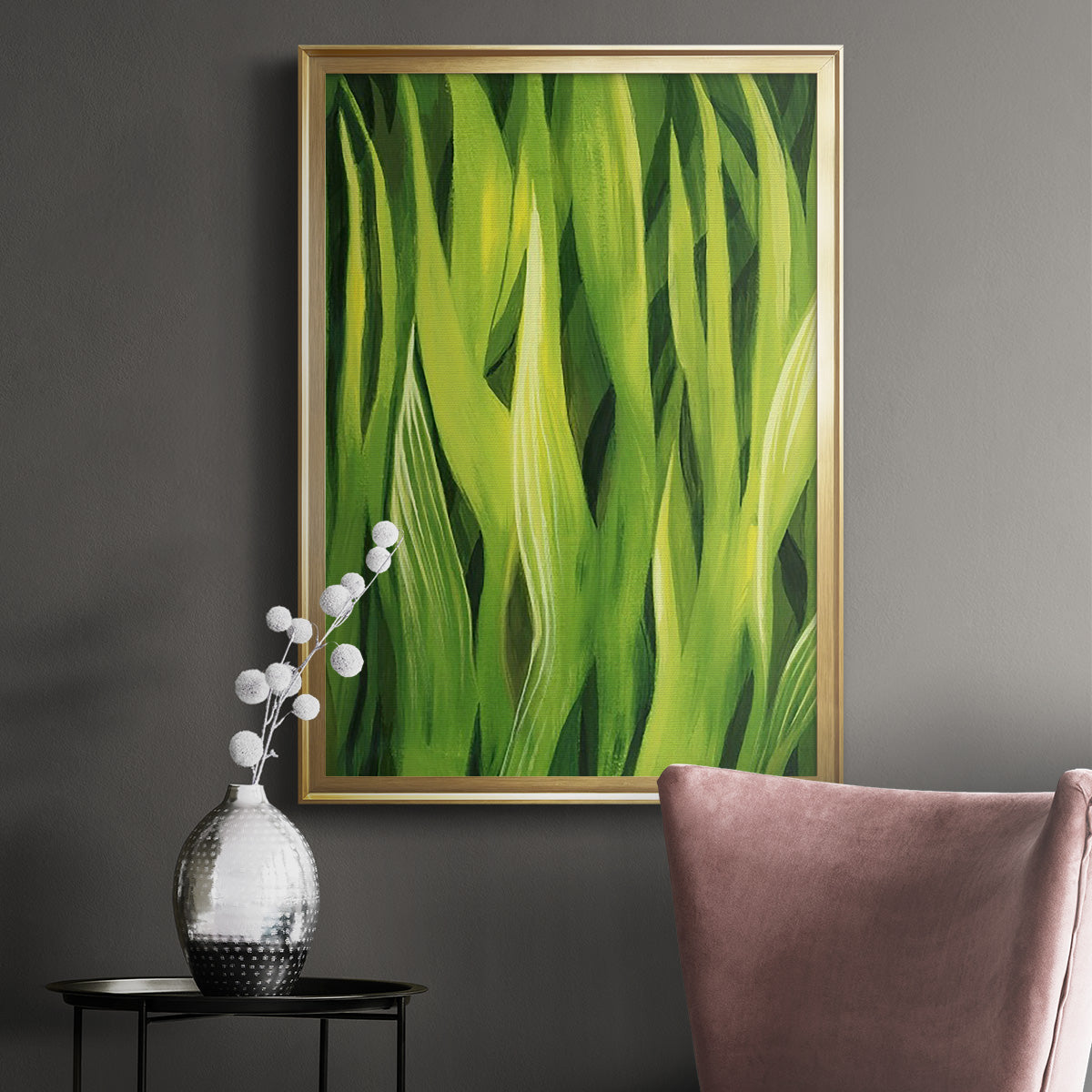 Blades of Grass I - Modern Framed Canvas Print