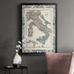 Bordered Map of Italy - Modern Framed Canvas Print