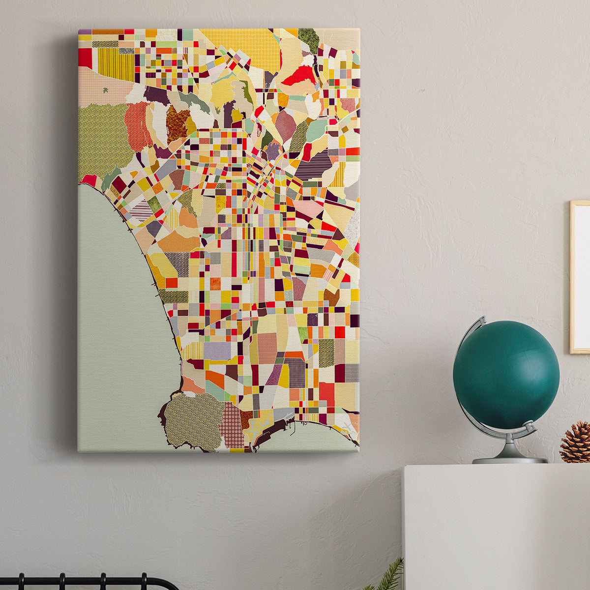 Modern Los Angeles Map Premium Gallery Wrapped Canvas - Ready to Hang