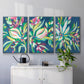 Blue Tropics I - Framed Premium Gallery Wrapped Canvas L Frame 3 Piece Set - Ready to Hang