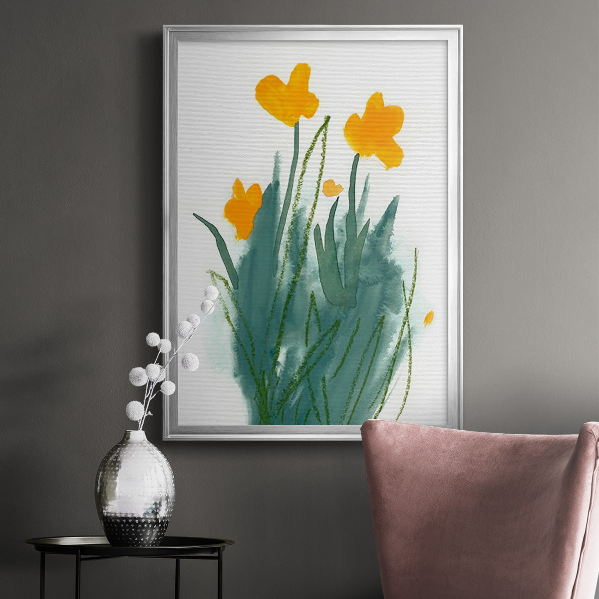 Daffodil Bunch I - Modern Framed Canvas Print