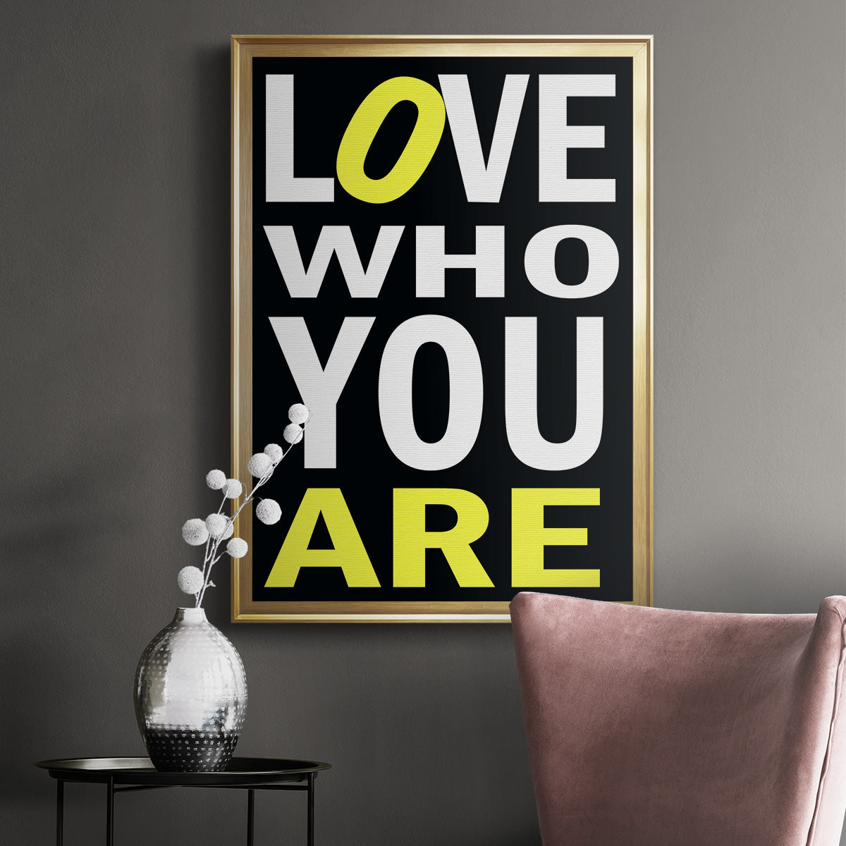 Love Who You Are - Modern Framed Canvas Print