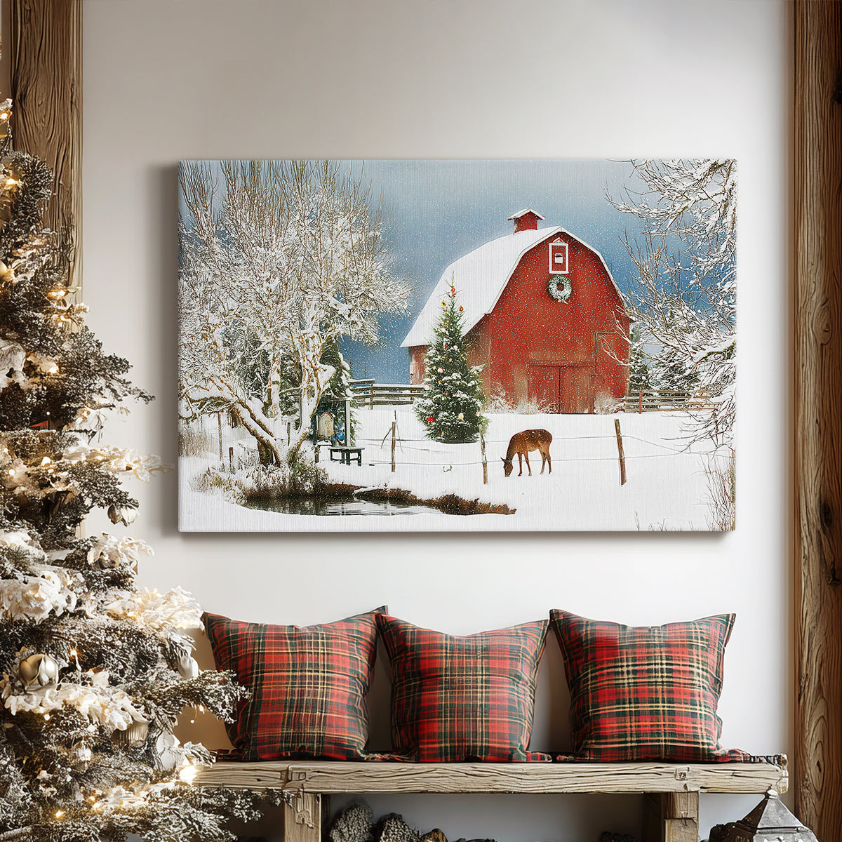 Snowwhite Nativity at Midnight - Canvas Art Print