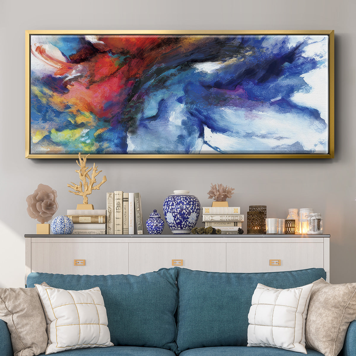 Color Burst  - Floater Framed Canvas Print