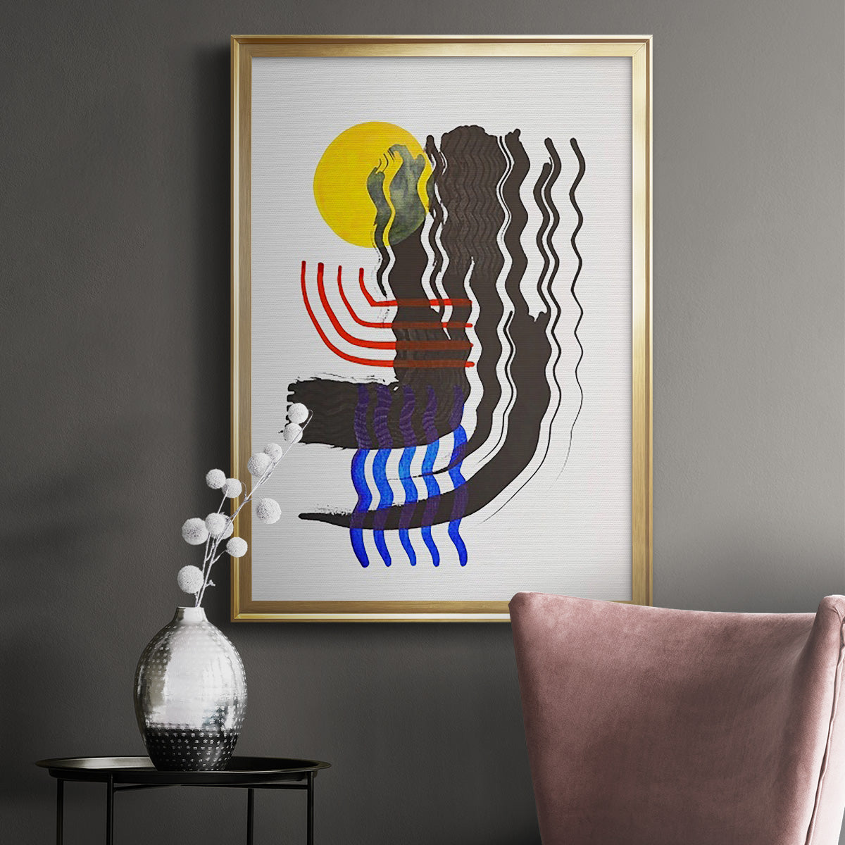 Shifting II - Modern Framed Canvas Print