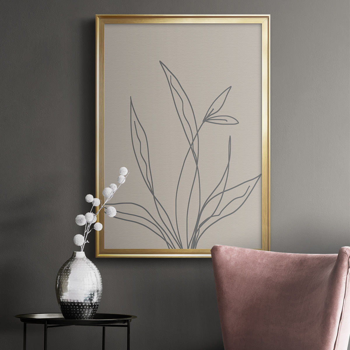 Neutral Lines II - Modern Framed Canvas Print