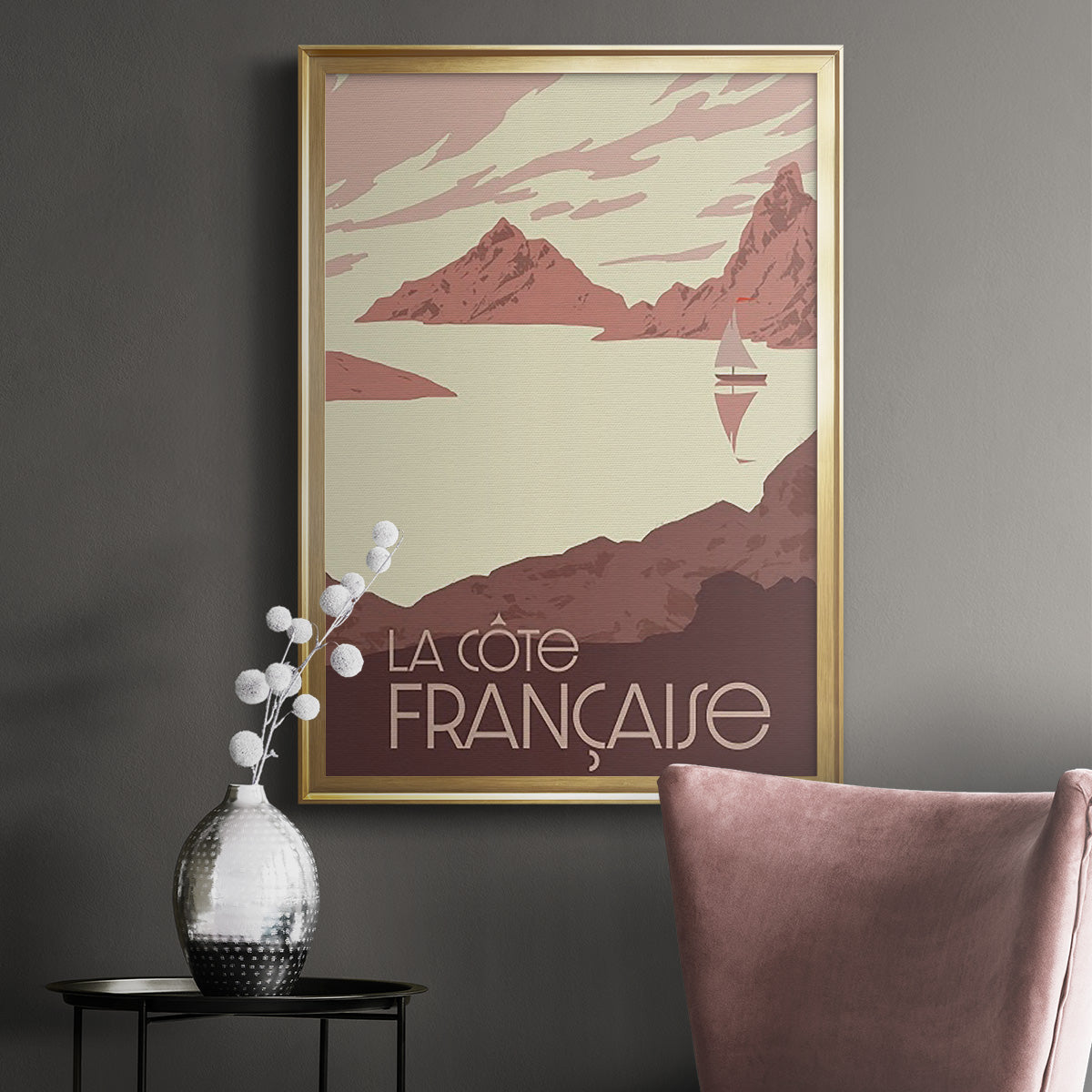 French Coast II - Modern Framed Canvas Print