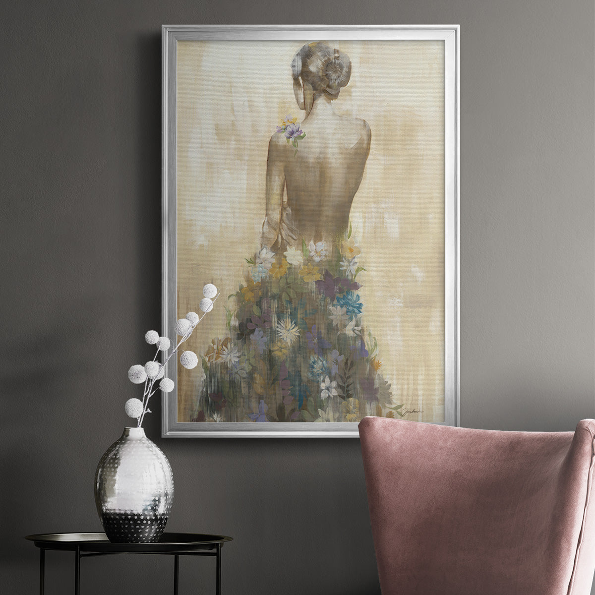 Garden Gown - Modern Framed Canvas Print