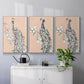 Peacock in Gold I - Framed Premium Gallery Wrapped Canvas L Frame 3 Piece Set - Ready to Hang