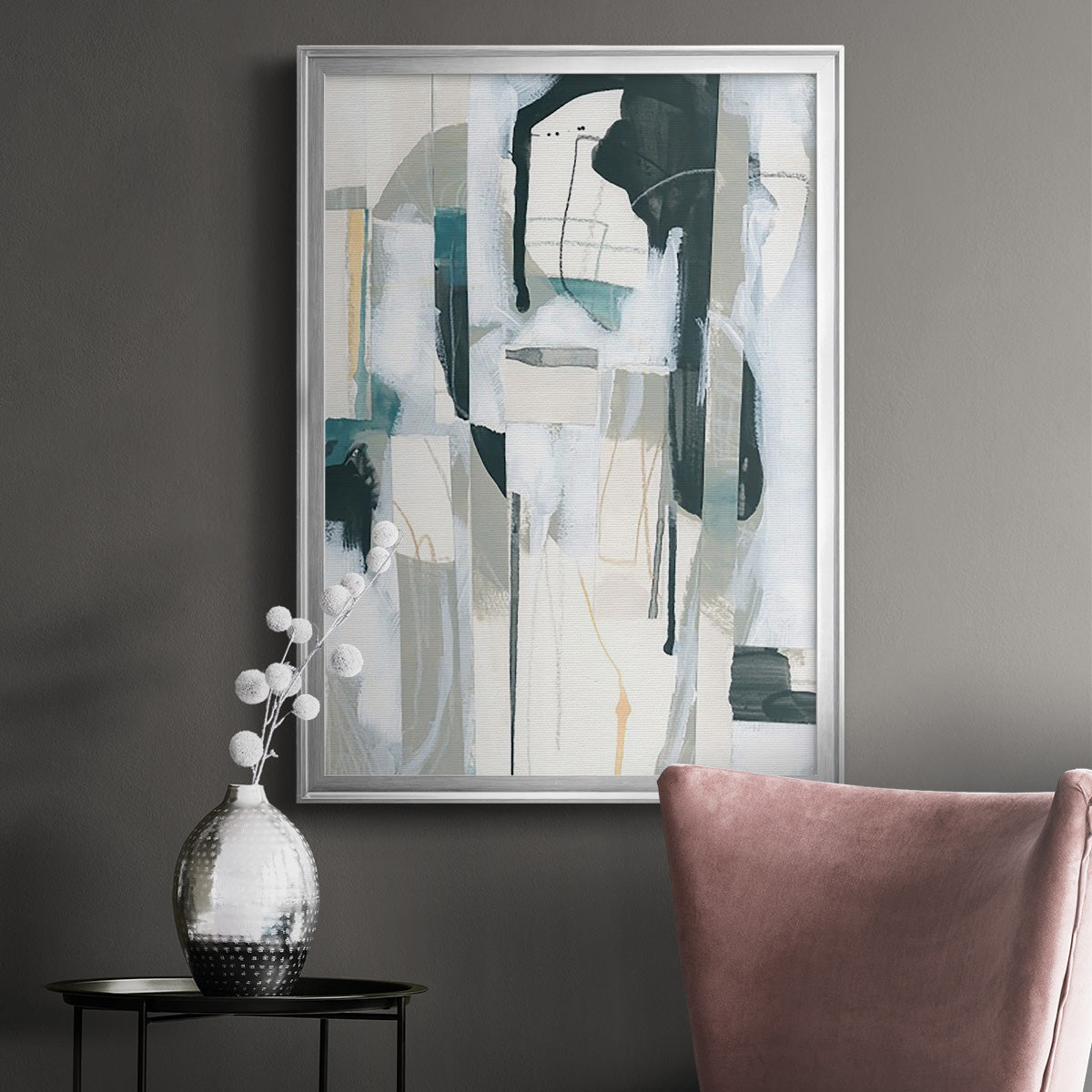 Sea Cavern Strata II - Modern Framed Canvas Print