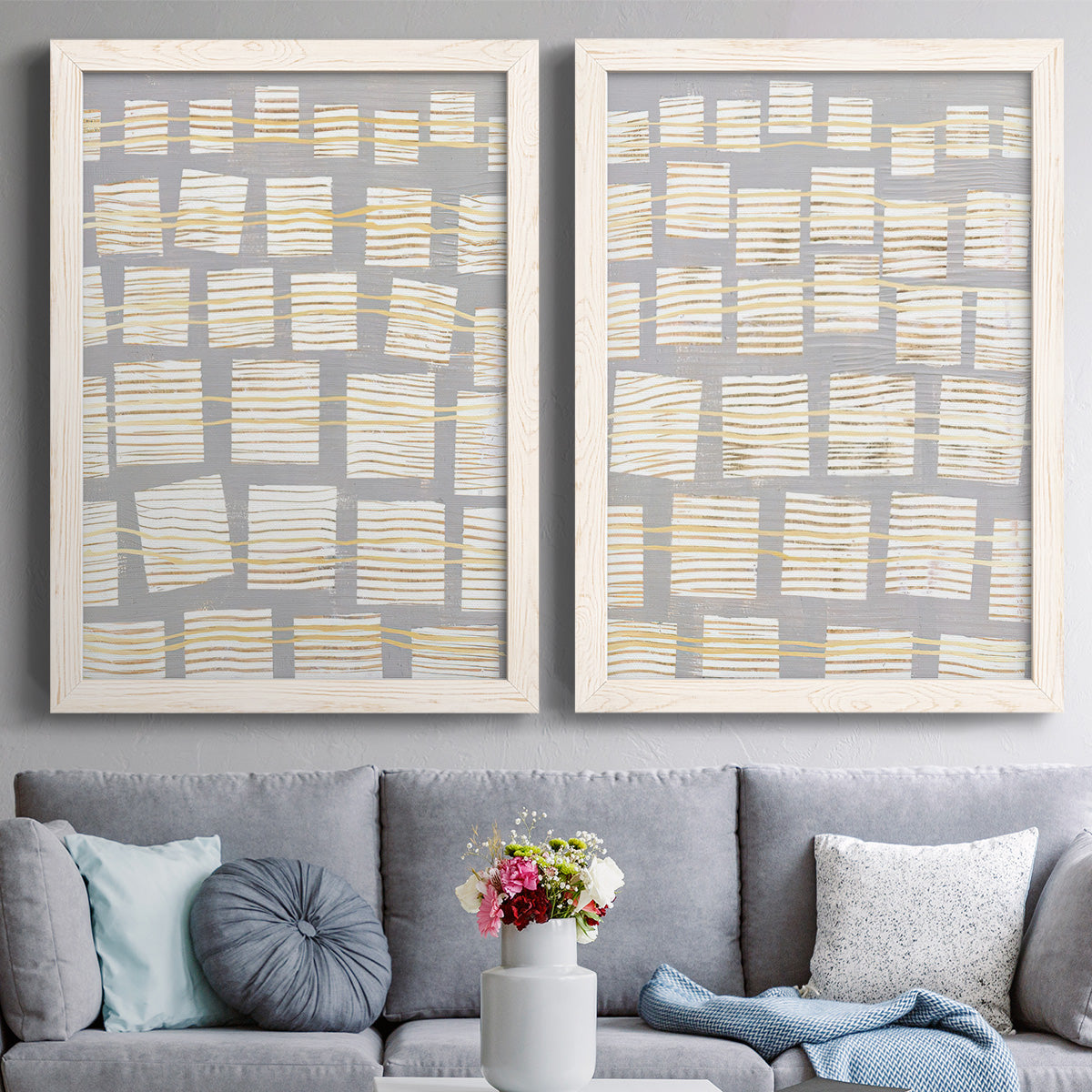 Networks I - Barnwood Framed Canvas Set