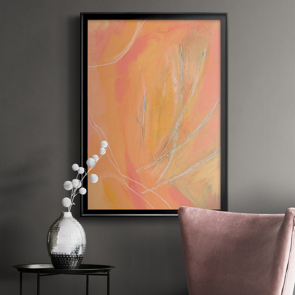 Peach Bliss II - Modern Framed Canvas Print