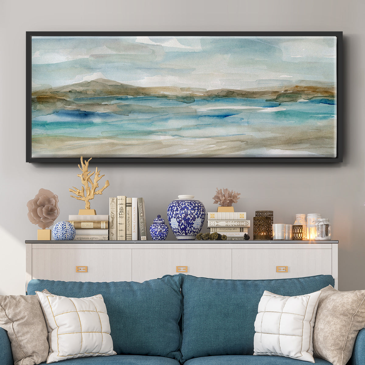 Peaceful Beach II - Floater Framed Canvas Print